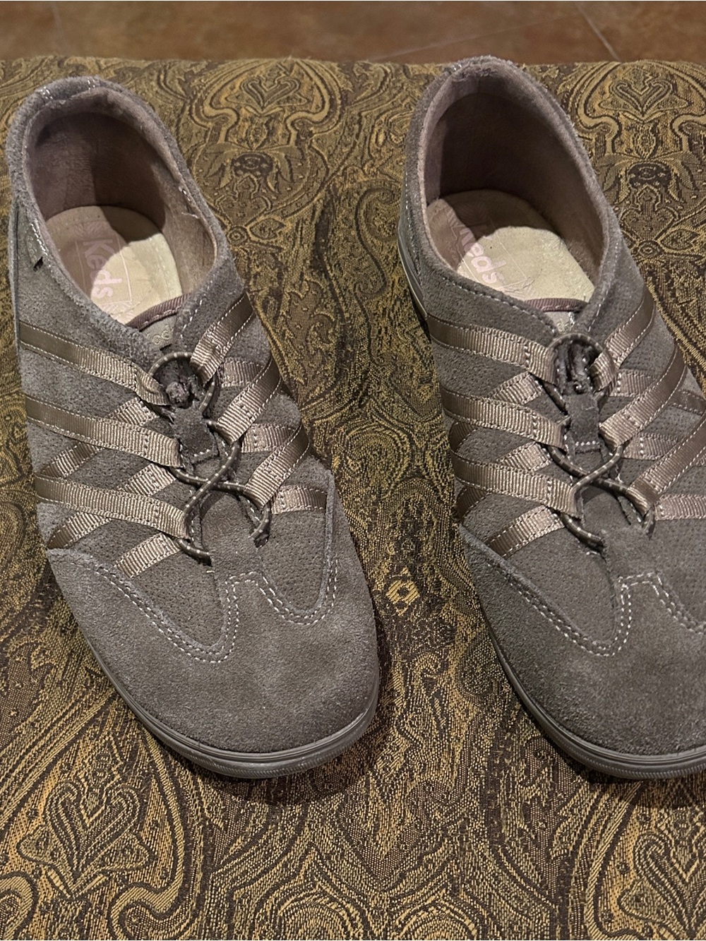 Keds Slip-On Suede Loafers in Taupe